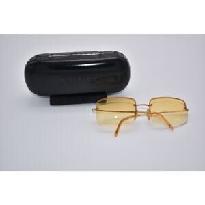 Vintage Gucci GG1653/S Gold Rimless Yellow Tint Sunglasses